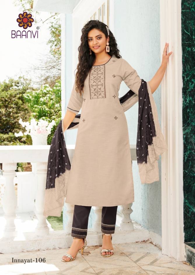 Baanvi Innayat Limca  Ethnic Wear  Heavy Cotton With Embroidery Kurti With Bottom Collection 